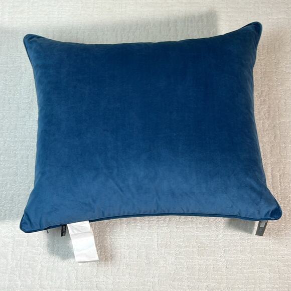 New! Rodeo Home Velvet Down Feather blue and ivory throw pillow 20x24 - Picture 7 of 9